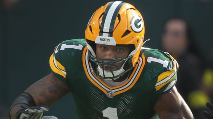 Green Bay Packers defensive end Micah Parsons (1) against the Detroit Lions on Sunday, September 7, 2025, at Lambeau Field in Green Bay, Wis. 
Wm. Glasheen USA TODAY NETWORK-Wisconsin