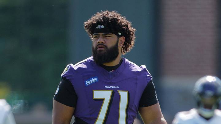 Baltimore Ravens guard Vega Ioane Mandatory Credit: Mitch Stringer-Imagn Images Baltimore Ravens guard Vega Ioane Mandatory Credit: Mitch Stringer-Imagn Images