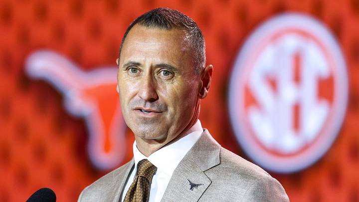 Texas Longhorns head coach Steve Sarkisian speaks to the press during SEC Football Kickoff Media Day at the Tampa Marriott. Texas Longhorns head coach Steve Sarkisian speaks to the press during SEC Football Kickoff Media Day at the Tampa Marriott.