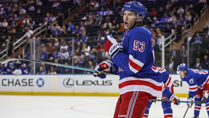 Sep 22, 2026; New York, New York, USA; New York Rangers forward Cole Beaudoin (53) during the game against the New York Islanders at Madison Square Garden. Mandatory Credit: Wendell Cruz-Imagn Images Sep 22, 2026; New York, New York, USA; New York Rangers forward Cole Beaudoin (53) during the game against the New York Islanders at Madison Square Garden. Mandatory Credit: Wendell Cruz-Imagn Images