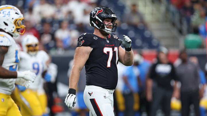 Aug 13, 2026; Houston, Texas, USA; Houston Texans offensive tackle Braden Smith (71) during the game against the Los Angeles Chargers at Reliant Stadium. Mandatory Credit: Troy Taormina-Imagn Images Aug 13, 2026; Houston, Texas, USA; Houston Texans offensive tackle Braden Smith (71) during the game against the Los Angeles Chargers at Reliant Stadium. Mandatory Credit: Troy Taormina-Imagn Images