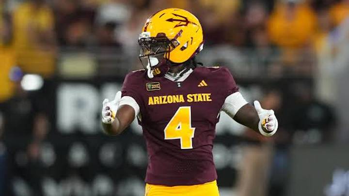 Arizona State Sun Devils wide receiver Omarion Miller (4) in action against the Morgan State Bears during the first half at Mountain America Stadium. Arizona State Sun Devils wide receiver Omarion Miller (4) in action against the Morgan State Bears during the first half at Mountain America Stadium.