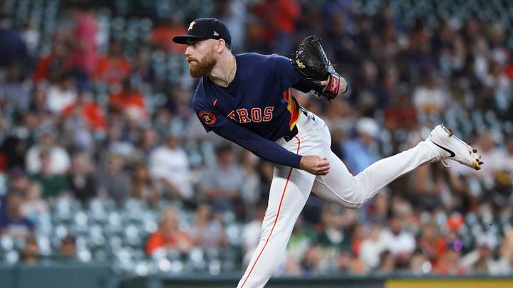 Jun 7, 2026; Houston, Texas, USA; Houston Astros starting pitcher Mike Burrows (50) delivers a pitch during the first inning against the Athletics at Daikin Park. Mandatory Credit: Troy Taormina-Imagn Images Jun 7, 2026; Houston, Texas, USA; Houston Astros starting pitcher Mike Burrows (50) delivers a pitch during the first inning against the Athletics at Daikin Park. Mandatory Credit: Troy Taormina-Imagn Images