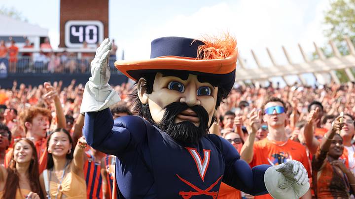 Aug 29, 2026; Charlottesville, Virginia, USA; Virginia Cavaliers mascot Cavman before the game against the North Carolina State Wolfpack at Scott Stadium. Mandatory Credit: Greg Atkins-Imagn Images Aug 29, 2026; Charlottesville, Virginia, USA; Virginia Cavaliers mascot Cavman before the game against the North Carolina State Wolfpack at Scott Stadium. Mandatory Credit: Greg Atkins-Imagn Images