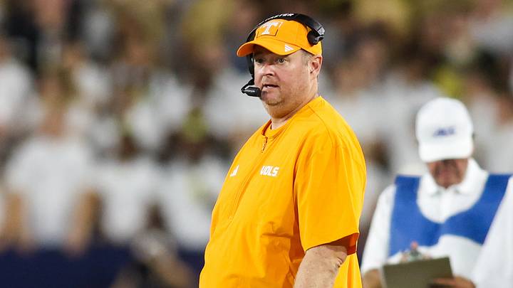 Sep 12, 2026; Atlanta, Georgia, USA; Tennessee Volunteers head coach Josh Heupel on the sideline against the Georgia Tech Yellow Jackets in the fourth quarter at Bobby Dodd Stadium at Hyundai Field. Mandatory Credit: Brett Davis-Imagn Images Sep 12, 2026; Atlanta, Georgia, USA; Tennessee Volunteers head coach Josh Heupel on the sideline against the Georgia Tech Yellow Jackets in the fourth quarter at Bobby Dodd Stadium at Hyundai Field. Mandatory Credit: Brett Davis-Imagn Images