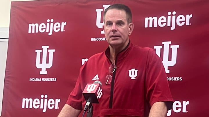 Indiana coach Curt Cignetti speaks to media Sept. 20, 2025, after the Hoosiers' 63-10 win over Illinois at Memorial Stadium.