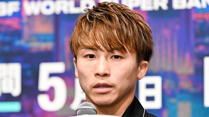 Naoya Inoue, world super bantamweight boxing champion of Japan during an April 5, 2025 press conference. Naoya Inoue, world super bantamweight boxing champion of Japan during an April 5, 2025 press conference.