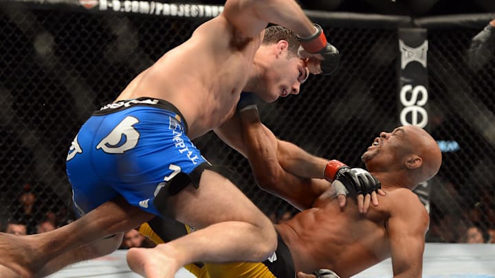 Chris Weidman and Anderson Silva 