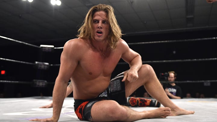 Feb 24, 2017; Joppa, MD, USA; Matt Riddle competes in the ring against Anthony Henry during Evolve