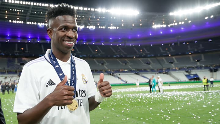 Na temporada 2021/22, Vinicius marcou 22 gols pelo Real, sendo peça-chave nas conquistas de LaLiga e UCL