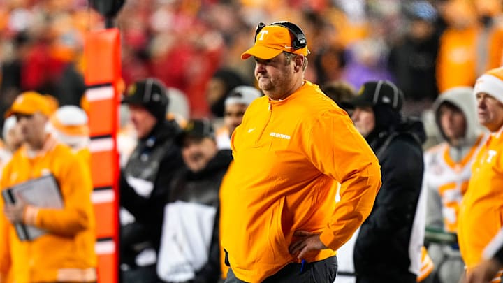 Tennessee Volunteers head coach Josh Heupel watches the game in the first half at Ohio Stadium on Saturday, Dec. 21, 2024 in Columbus, Ohio.