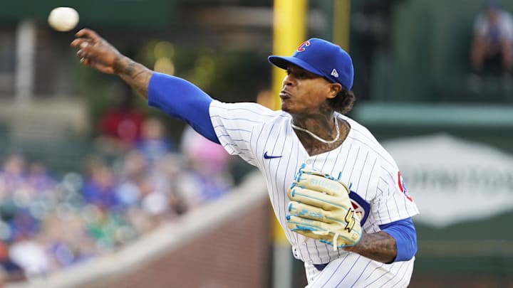 Chicago Cubs starting pitcher Marcus Stroman (0)