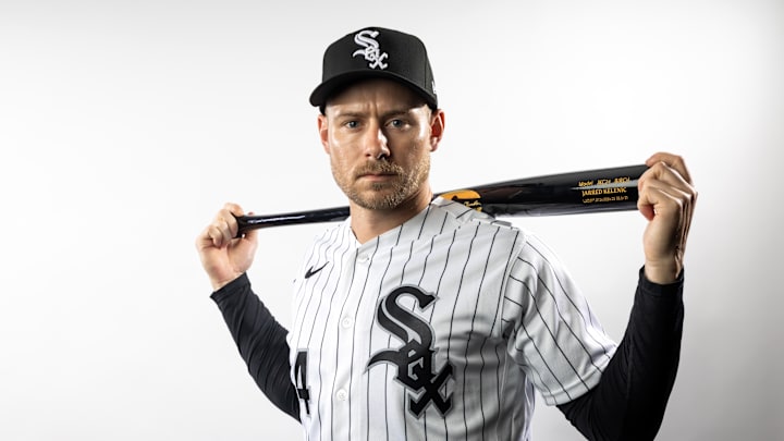 Feb 17, 2026; Glendale, AZ, USA; Chicago White Sox outfielder Jarred Kelenic poses for a portrait during photo day at Camelback Ranch. Mandatory Credit: Mark J. Rebilas-Imagn Images