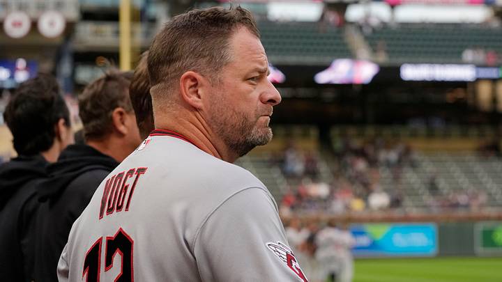 Sep 11, 2026; Minneapolis, Minnesota, USA; Cleveland Guardians manager Stephen Vogt lines up for the national anthem in a ceremony to commemorate the 25th anniversary of 9/11 before the game against the Minnesota Twins at Target Field. Mandatory Credit: Bruce Kluckhohn-Imagn Images Sep 11, 2026; Minneapolis, Minnesota, USA; Cleveland Guardians manager Stephen Vogt lines up for the national anthem in a ceremony to commemorate the 25th anniversary of 9/11 before the game against the Minnesota Twins at Target Field. Mandatory Credit: Bruce Kluckhohn-Imagn Images