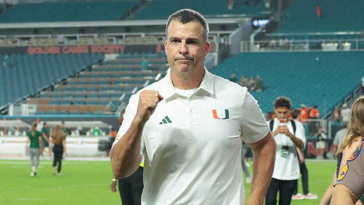 Sep 10, 2026; Miami Gardens, Florida, USA; Miami Hurricanes head coach Mario Cristobal reacts after defeating the Florida A&M Rattlers at Hard Rock Stadium. Mandatory Credit: Sam Navarro-Imagn Images Sep 10, 2026; Miami Gardens, Florida, USA; Miami Hurricanes head coach Mario Cristobal reacts after defeating the Florida A&M Rattlers at Hard Rock Stadium. Mandatory Credit: Sam Navarro-Imagn Images