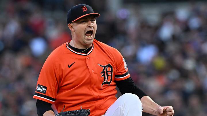 Jun 19, 2026; Detroit, Michigan, USA; Detroit Tigers starting pitcher Tarik Skubal (29) reacts after striking out Chicago White Sox third baseman Colson Montgomery (not pictured) with the bases loaded to get out of the fifth inning at Comerica Park. Mandatory Credit: Lon Horwedel-Imagn Images Jun 19, 2026; Detroit, Michigan, USA; Detroit Tigers starting pitcher Tarik Skubal (29) reacts after striking out Chicago White Sox third baseman Colson Montgomery (not pictured) with the bases loaded to get out of the fifth inning at Comerica Park. Mandatory Credit: Lon Horwedel-Imagn Images