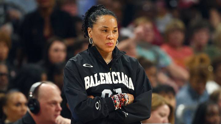 Apr 5, 2026; Phoenix, AZ, USA; South Carolina Gamecocks head coach Dawn Staley watches her team play against the UCLA Bruins in the first quarter during the National Championship game of the women's 2026 NCAA Tournament at Mortgage Matchup Center. Mandatory Credit: Mark J. Rebilas-Imagn Images Apr 5, 2026; Phoenix, AZ, USA; South Carolina Gamecocks head coach Dawn Staley watches her team play against the UCLA Bruins in the first quarter during the National Championship game of the women's 2026 NCAA Tournament at Mortgage Matchup Center. Mandatory Credit: Mark J. Rebilas-Imagn Images