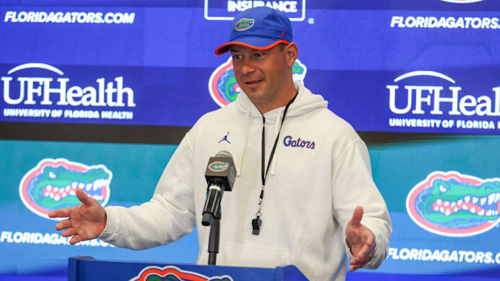Florida head coach Jon Sumrall is leading his first spring camp with the Gators.