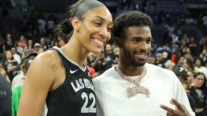 Shedeur Sanders had a humorous recap of his courtside attendance at a WNBA playoff game