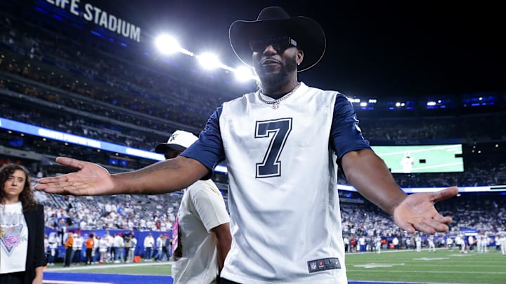 Dallas Cowboys former player Dez Bryant before the game against the New York Giants at MetLife