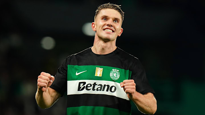 Viktor Gyökeres cartonne avec le Sporting CP.