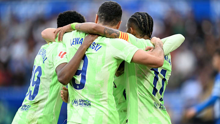 Lamine Yamal, Raphinha, Robert Lewandowski Lamine Yamal, Raphinha, Robert Lewandowski