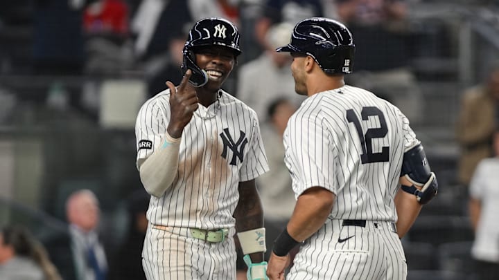The Yankees secured a walk-off win on Monday against the Angels. The Yankees secured a walk-off win on Monday against the Angels.