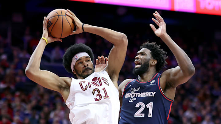 Jarrett Allen, Cleveland Cavaliers and Joel Embiid, Philadelphia 76ers