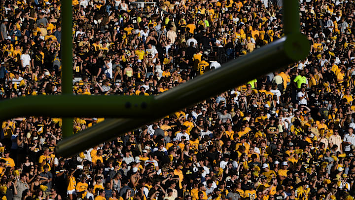 Aug 28, 2025; Columbia, MO, USA; Missouri fans are seen in the stands at Faurot Field during the Tigers' season opener against Central Arkansas.