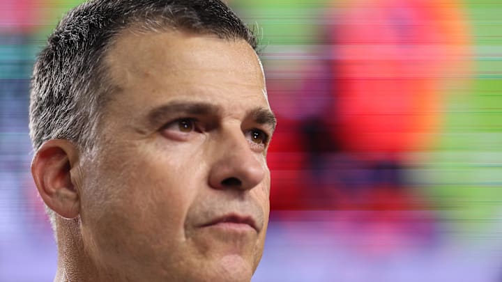 Oct 26, 2024; Miami Gardens, Florida, USA; Miami Hurricanes head coach Mario Cristobal looks on after the game against the Florida State Seminoles at Hard Rock Stadium. Mandatory Credit: Sam Navarro-Imagn Images Oct 26, 2024; Miami Gardens, Florida, USA; Miami Hurricanes head coach Mario Cristobal looks on after the game against the Florida State Seminoles at Hard Rock Stadium. Mandatory Credit: Sam Navarro-Imagn Images