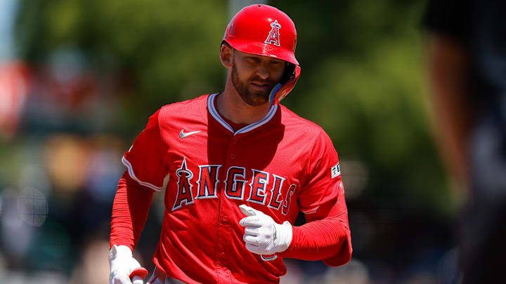 May 22, 2025; West Sacramento, California, USA; Los Angeles Angels left fielder Taylor Ward (3) rounds the bases after hitting a grand slam during the seventh inning against the Athletics at Sutter Health Park. Mandatory Credit: Sergio Estrada-Imagn Images May 22, 2025; West Sacramento, California, USA; Los Angeles Angels left fielder Taylor Ward (3) rounds the bases after hitting a grand slam during the seventh inning against the Athletics at Sutter Health Park. Mandatory Credit: Sergio Estrada-Imagn Images