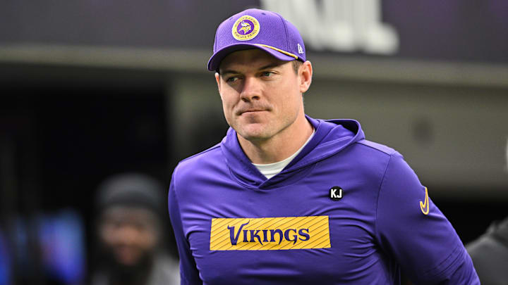 Minnesota Vikings head coach Kevin O'Connell walks onto the field before the game against the Green Bay Packers at U.S. Bank Stadium in Minneapolis on Dec. 29, 2024. Minnesota Vikings head coach Kevin O'Connell walks onto the field before the game against the Green Bay Packers at U.S. Bank Stadium in Minneapolis on Dec. 29, 2024.
