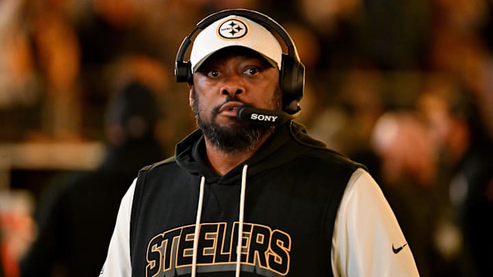 Jan 12, 2026; Pittsburgh, PA, USA; Pittsburgh Steelers head coach Mike Tomlin before an AFC Wild Card Round game against the Houston Texans at Acrisure Stadium. Mandatory Credit: Barry Reeger-Imagn Images