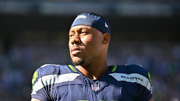 Uchenna Nwosu of the Seattle Seahawks