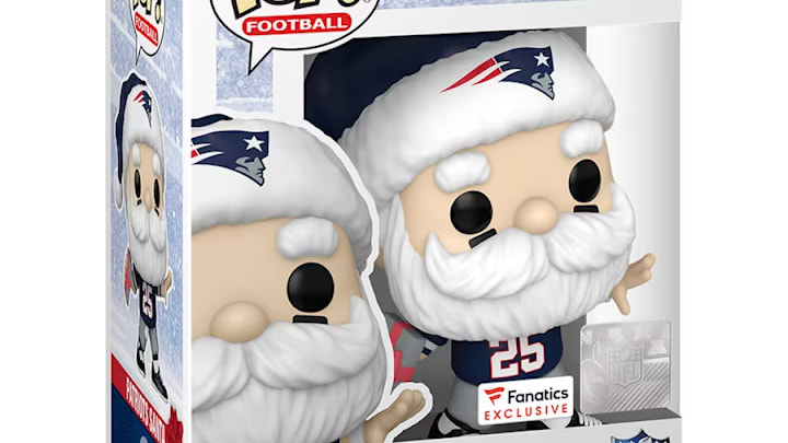 This Santa Claus New England Patriots Funko POP figure is ultra festive