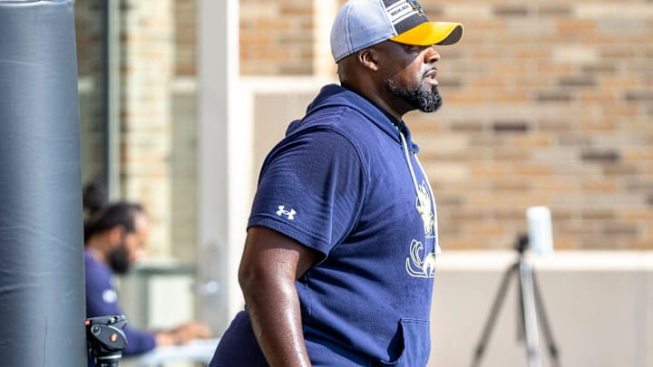 Notre Dame defensive line coach Al Washington during Notre Dame Fall Camp on Wednesday, July 26,