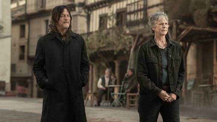Norman Reedus as Daryl Dixon, Melissa McBride as Carol Peletier – The Walking Dead: Daryl Dixon _ Season 3, Episode 4 – Photo Credit: Manuel Fernandez-Valdes/AMC Norman Reedus as Daryl Dixon, Melissa McBride as Carol Peletier – The Walking Dead: Daryl Dixon _ Season 3, Episode 4 – Photo Credit: Manuel Fernandez-Valdes/AMC
