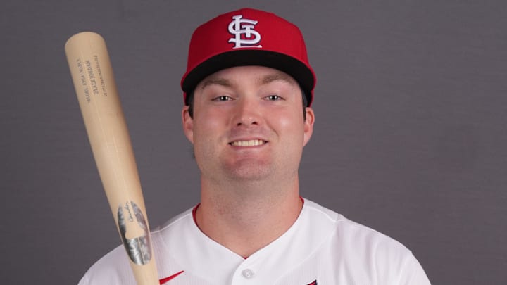 Feb 17, 2026; Jupiter, FL, USA; St. Louis Cardinals infielder Blaze Jordan (84). Mandatory Credit: Jim Rassol-Imagn Images Feb 17, 2026; Jupiter, FL, USA; St. Louis Cardinals infielder Blaze Jordan (84). Mandatory Credit: Jim Rassol-Imagn Images