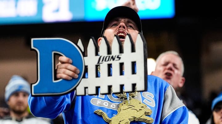 Detroit Lions fans react to a play against Dallas Cowboys during the first half at Ford Field. Detroit Lions fans react to a play against Dallas Cowboys during the first half at Ford Field.