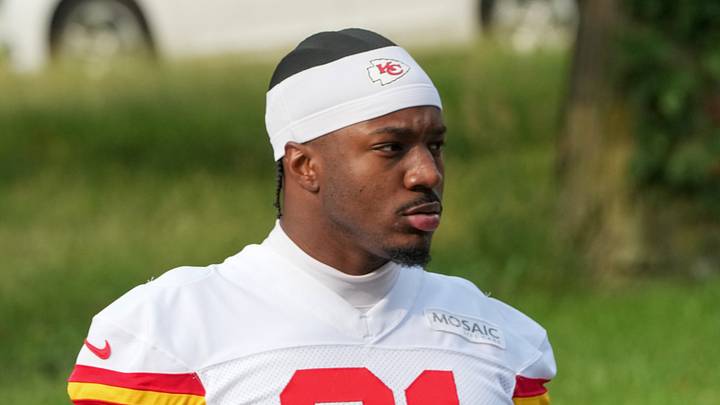 Kansas City Chiefs linebacker Jeffrey Bassa (31) walks down the hill Kansas City Chiefs linebacker Jeffrey Bassa (31) walks down the hill