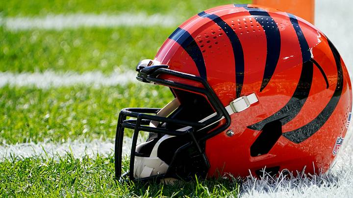 A helmet lays on the turf during warmups before the NFL Week 3 game between the Pittsburgh Steelers and the Cincinnati Bengals at Heinz Field in Pittsburgh on Sunday, Sept. 26, 2021.
Cincinnati Bengals At Pittsburgh Steelers A helmet lays on the turf during warmups before the NFL Week 3 game between the Pittsburgh Steelers and the Cincinnati Bengals at Heinz Field in Pittsburgh on Sunday, Sept. 26, 2021.
Cincinnati Bengals At Pittsburgh Steelers