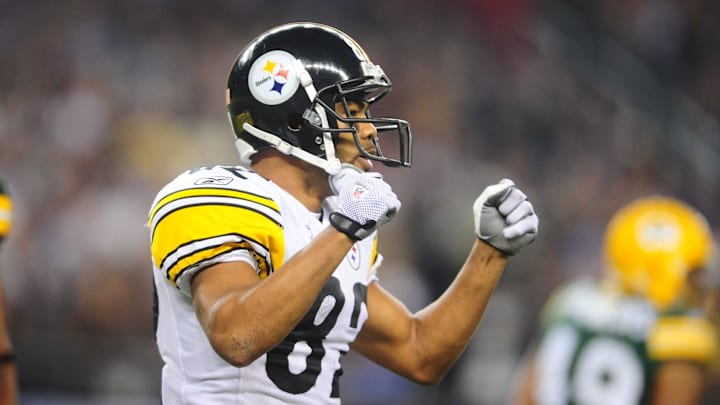 Feb 6, 2011; Arlington, TX, USA; Pittsburgh Steelers wide receiver Antwaan Randle El (82) during Super Bowl XLV against the Green Bay Packers at Cowboys Stadium.  Mandatory Credit: Mark J. Rebilas-Imagn Images