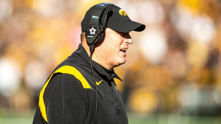 Iowa offensive line coach George Barnett walks on the sideline during a NCAA Big Ten Conference football game against Northwestern, Saturday, Oct. 29, 2022, at Kinnick Stadium in Iowa City, Iowa.
221029 Northwestern Iowa Fb 044 Jpg Iowa offensive line coach George Barnett walks on the sideline during a NCAA Big Ten Conference football game against Northwestern, Saturday, Oct. 29, 2022, at Kinnick Stadium in Iowa City, Iowa.
221029 Northwestern Iowa Fb 044 Jpg