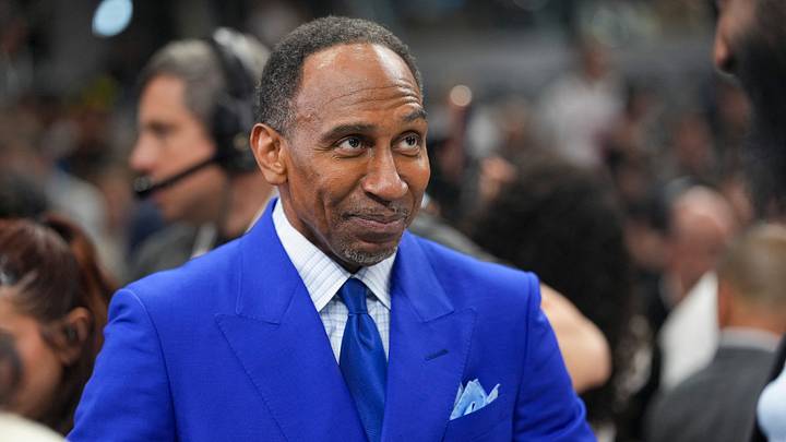 Stephen A. Smith looks on before the game between the San Antonio Spurs and the New York Knicks in game two of the 2026 NBA Finals at Frost Bank Center. Stephen A. Smith looks on before the game between the San Antonio Spurs and the New York Knicks in game two of the 2026 NBA Finals at Frost Bank Center.