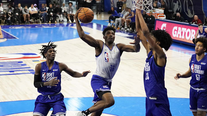 May 20, 2022; Chicago, IL, USA; Aminu Mohammed (36) participates in the 2022 NBA Draft Combine at