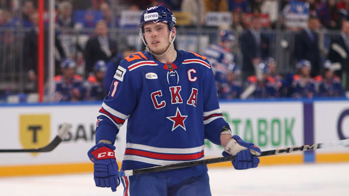 Alexander Nikishin (21) SKA Hockey Club seen in action...