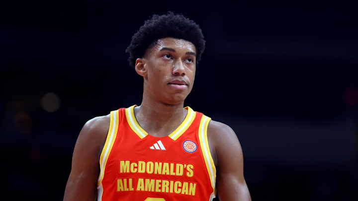 Mar 31, 2026; Glendale, AZ, USA; Bruce Branch III (3) during the McDonalds All American Boys Game at Desert Diamond Arena. Mandatory Credit: Mark J. Rebilas-Imagn Images