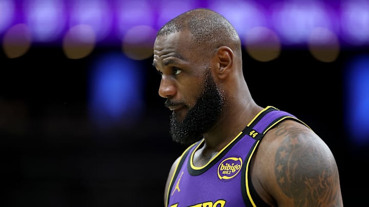 LeBron James from a recent matchup between the Los Angeles Lakers and Boston Celtics 