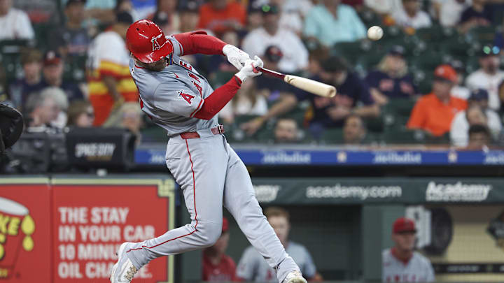 Los Angeles Angels left fielder Taylor Ward Los Angeles Angels left fielder Taylor Ward