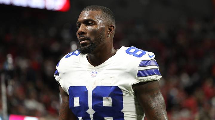 Dallas Cowboys wide receiver Dez Bryant on the sideline against the Atlanta Falcons at Mercedes-Benz Stadium. 